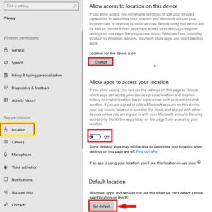 how to change location on laptop