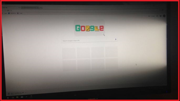 Laptop have black shadow bands arising from bottom of display